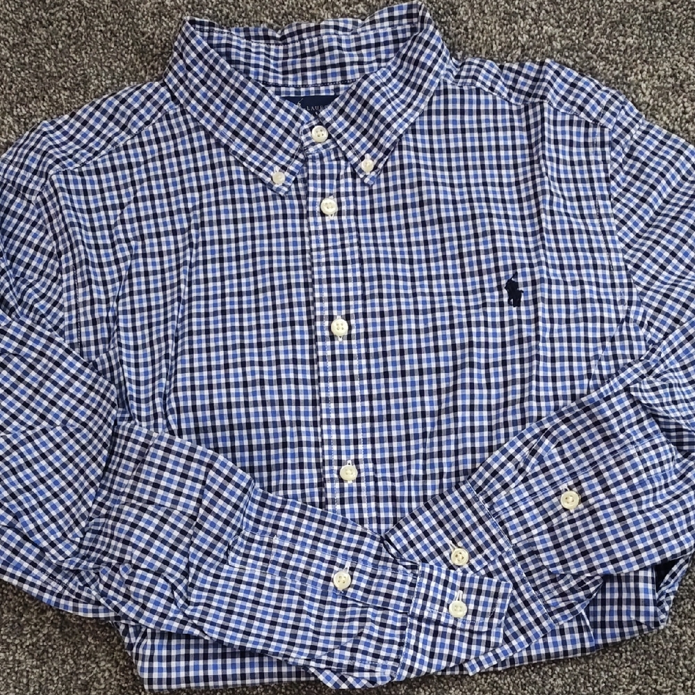 Polo by Ralph Lauren Kids Navy and White Plaid Shirt